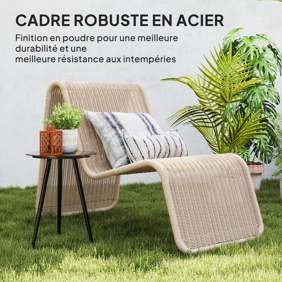 Table basse de jardin acier et verre trempé noir 40 x 40 x 50 cm - PANGIVO - Image 8