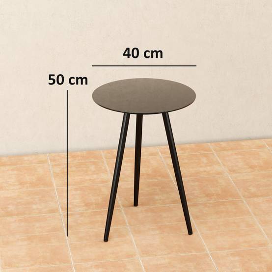 Table basse de jardin acier et verre trempé noir 40 x 40 x 50 cm - PANGIVO - Image 5