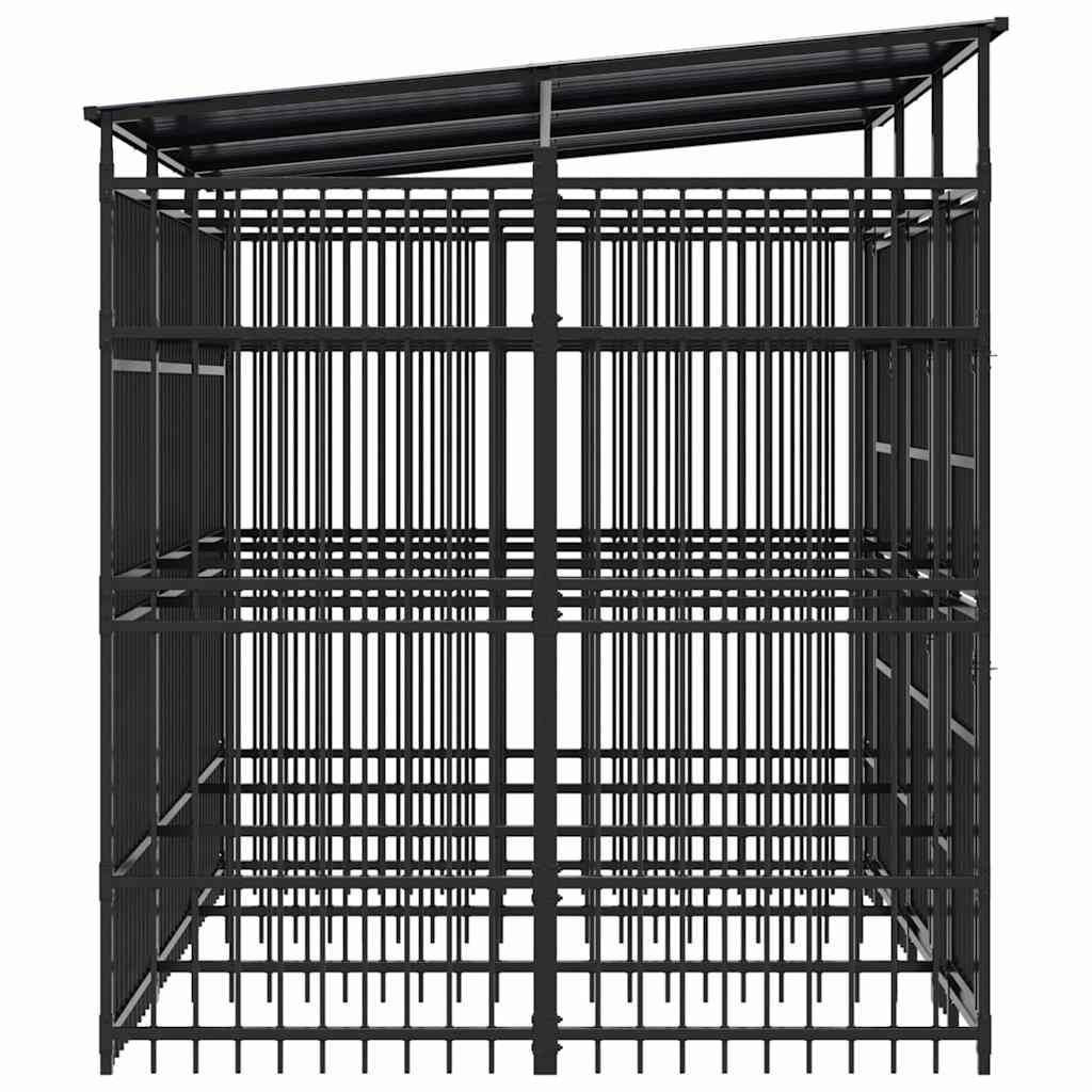 Vidaxl - Chenil d'extérieur avec toit pour chiens Acier 5,53 m² vidaXL 3097948 - Imagen 7