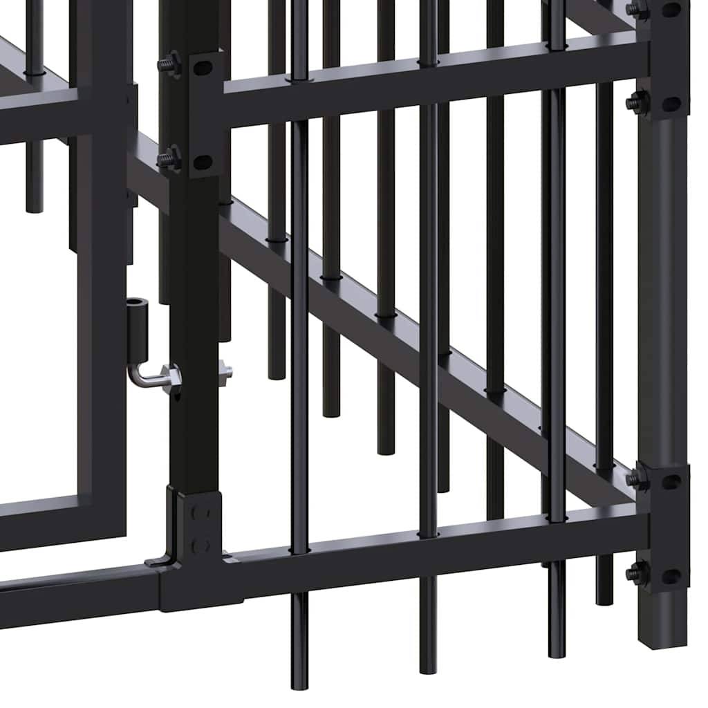 Vidaxl - Chenil d'extérieur avec toit pour chiens Acier 5,53 m² vidaXL 3097948 - Imagen 4