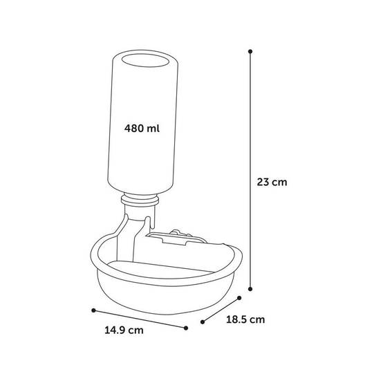 Gamelle d'eau a fixer sur cage métal, anti débordement, 480 ml, pour chien - Image 3