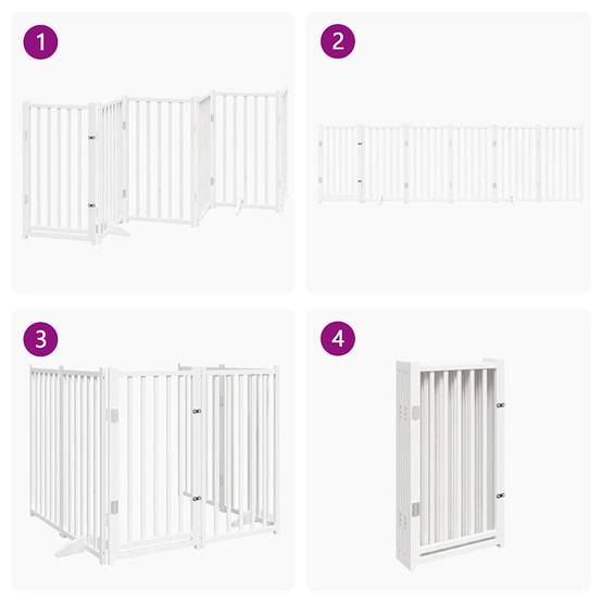 Parc chien intérieur XXL bois avec porte 300x90 cm blanc – ComfortXL Outdoor Living - Image 7