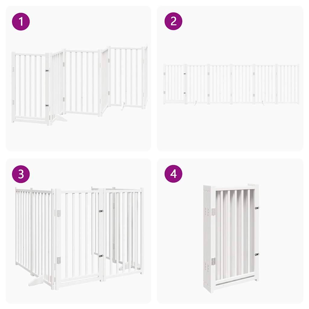 Parc chien intérieur XXL bois avec porte 300x90 cm blanc – ComfortXL Outdoor Living - Image 7