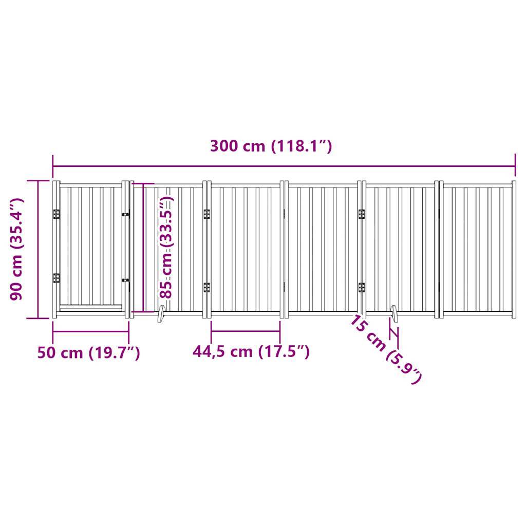 Parc chien intérieur XXL bois avec porte 300x90 cm blanc – ComfortXL Outdoor Living - Image 3