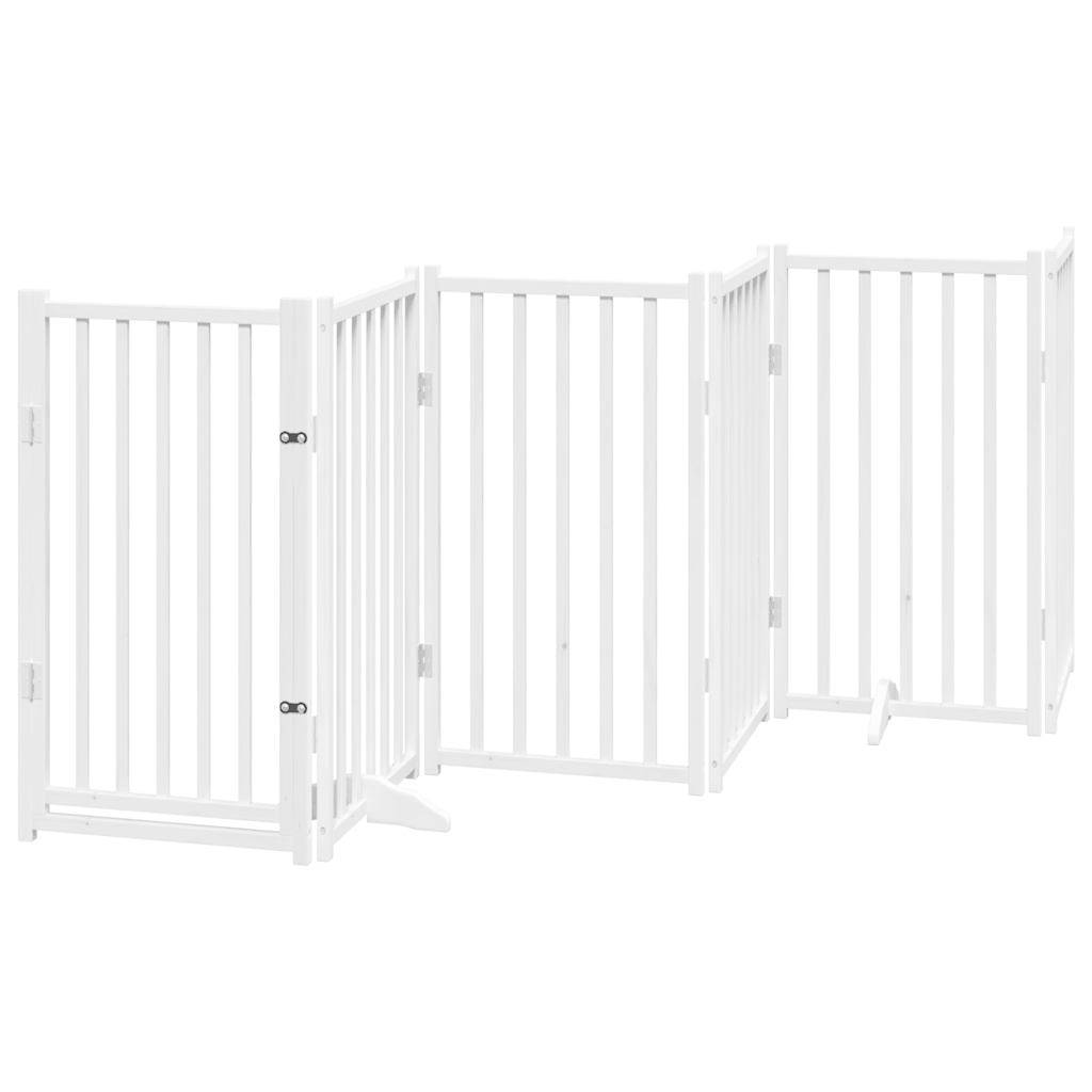 Parc chien intérieur XXL bois avec porte 300x90 cm blanc – ComfortXL Outdoor Living - Image 2