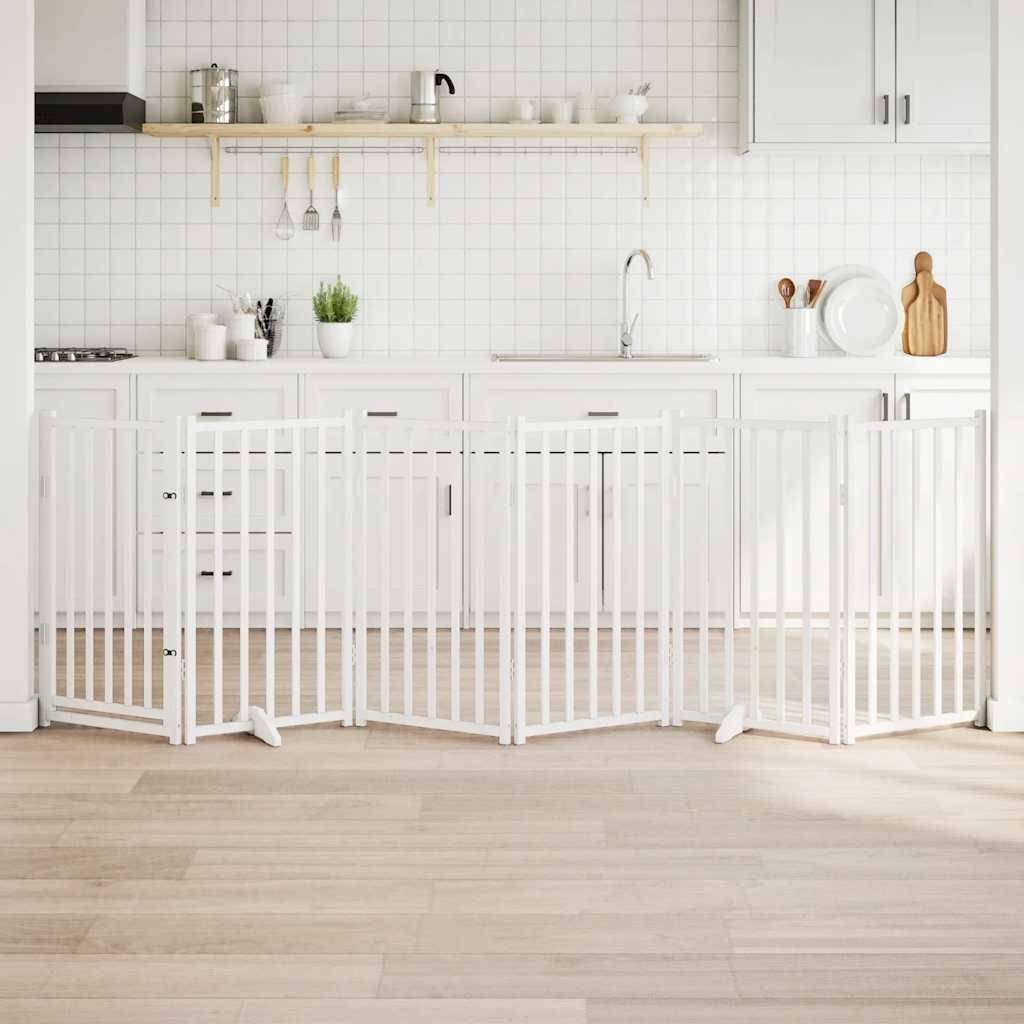 Parc chien intérieur XXL bois avec porte 300x90 cm blanc – ComfortXL Outdoor Living - Image 1