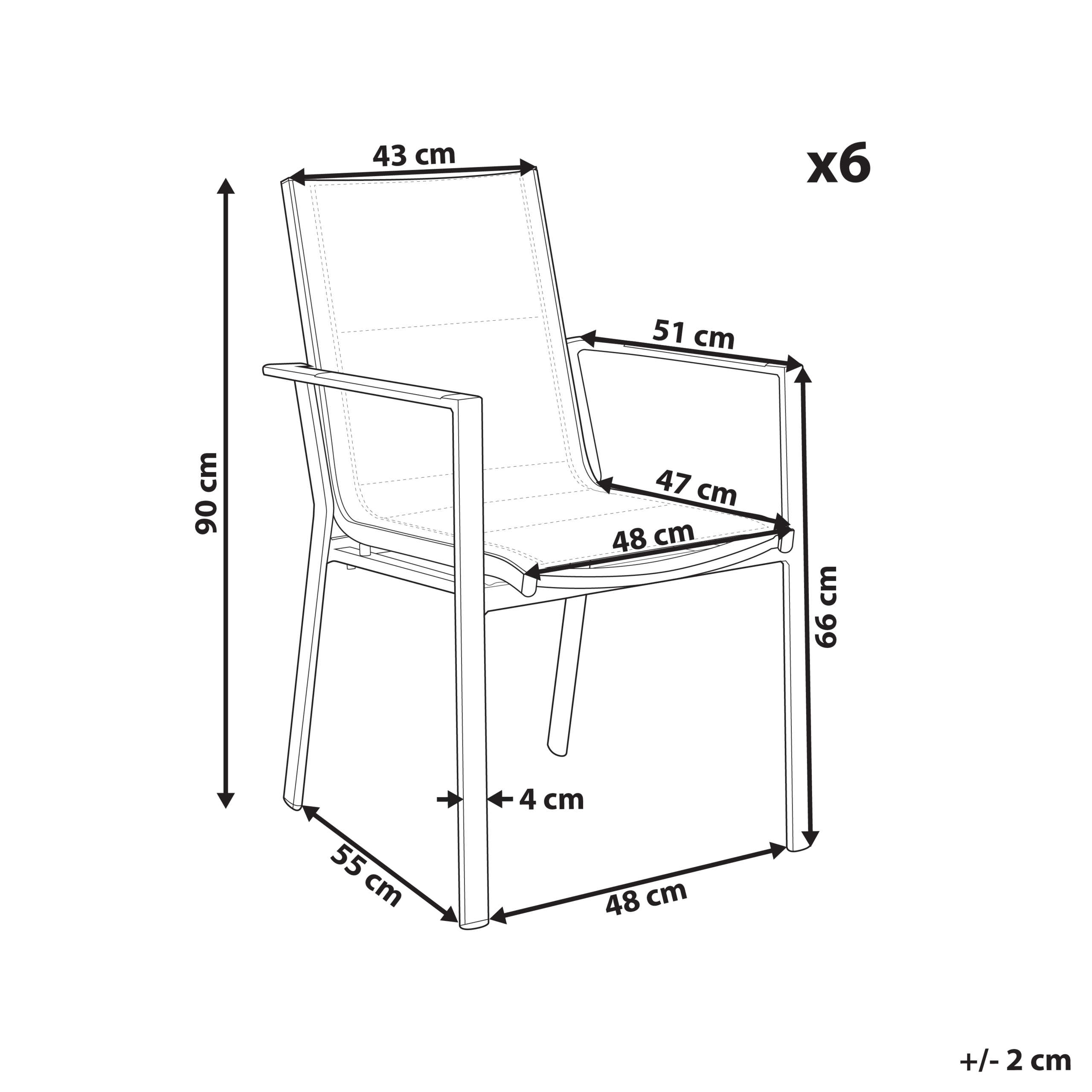 Beliani - Chaise de jardin Aluminium Blanc BUSSETO - Beliani - Imagen 3