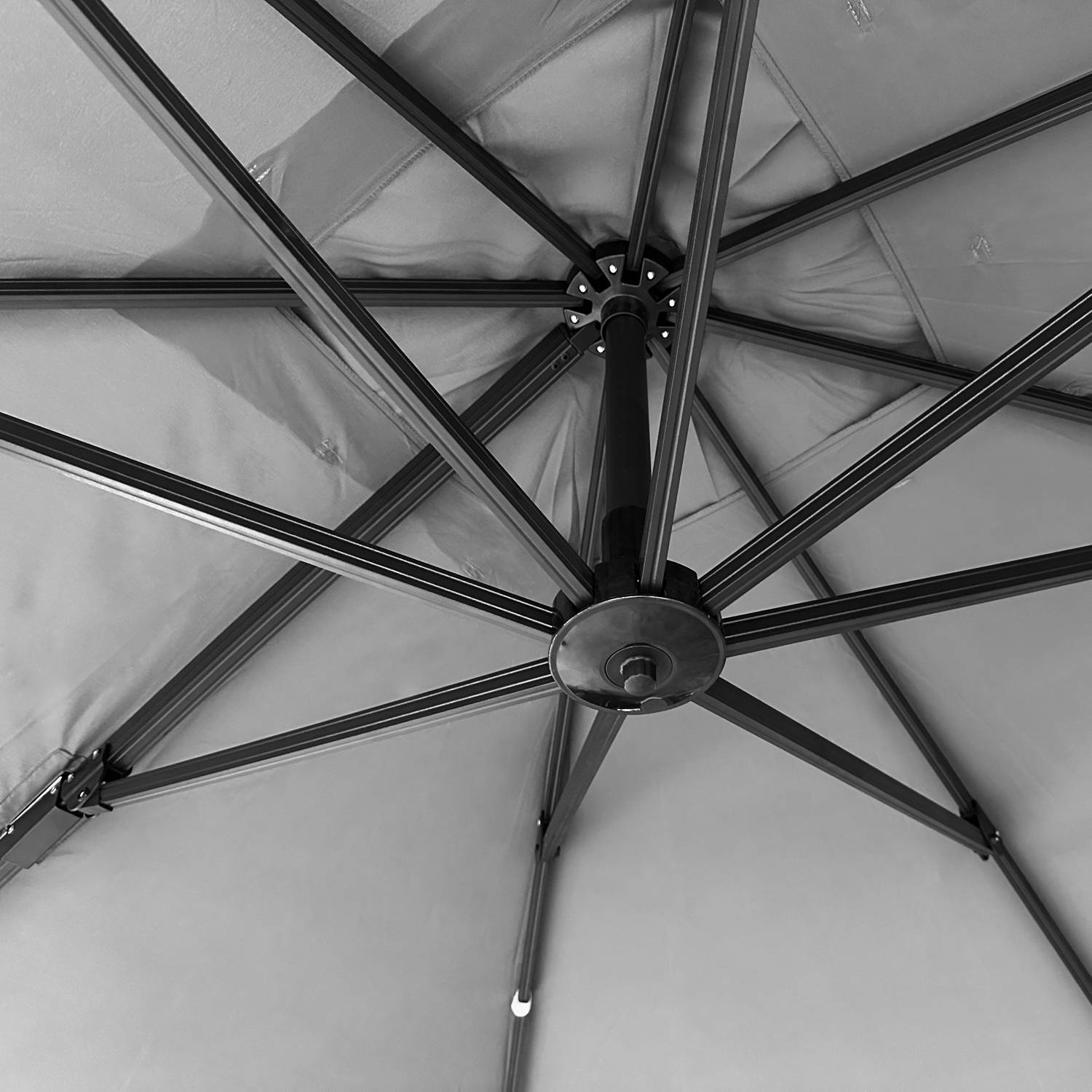 Happy Garden - Parasol déporté MOLOKAI carré 3x3m gris + housse - HAPPY GARDEN - Imagen 4