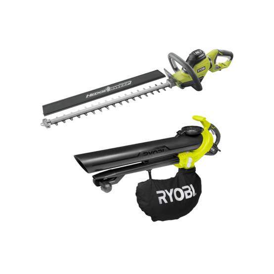 Ryobi - Pack RYOBI taille-haies électrique 600W RHT6160RS - Souffleur aspiro-broyeur électrique 3000W 3en1 RBV3000CESV - Image 1