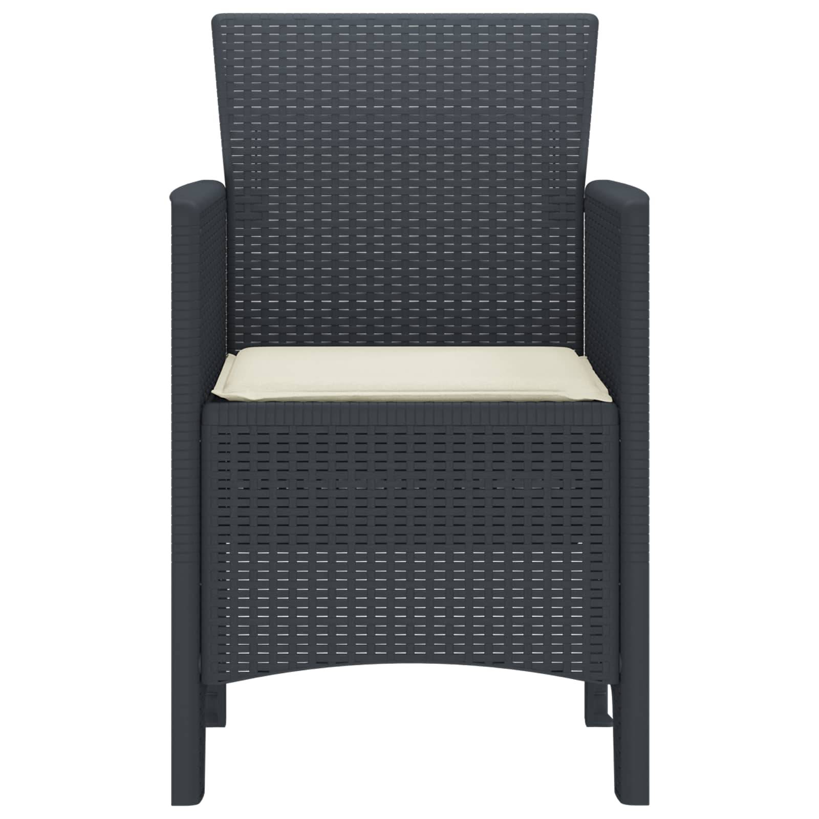 PANGIVO - Chaise de jardin polypropylène anthracites 53 x 49 x 85 cm, Poids :12.8kg - PANGIVO - Image 3