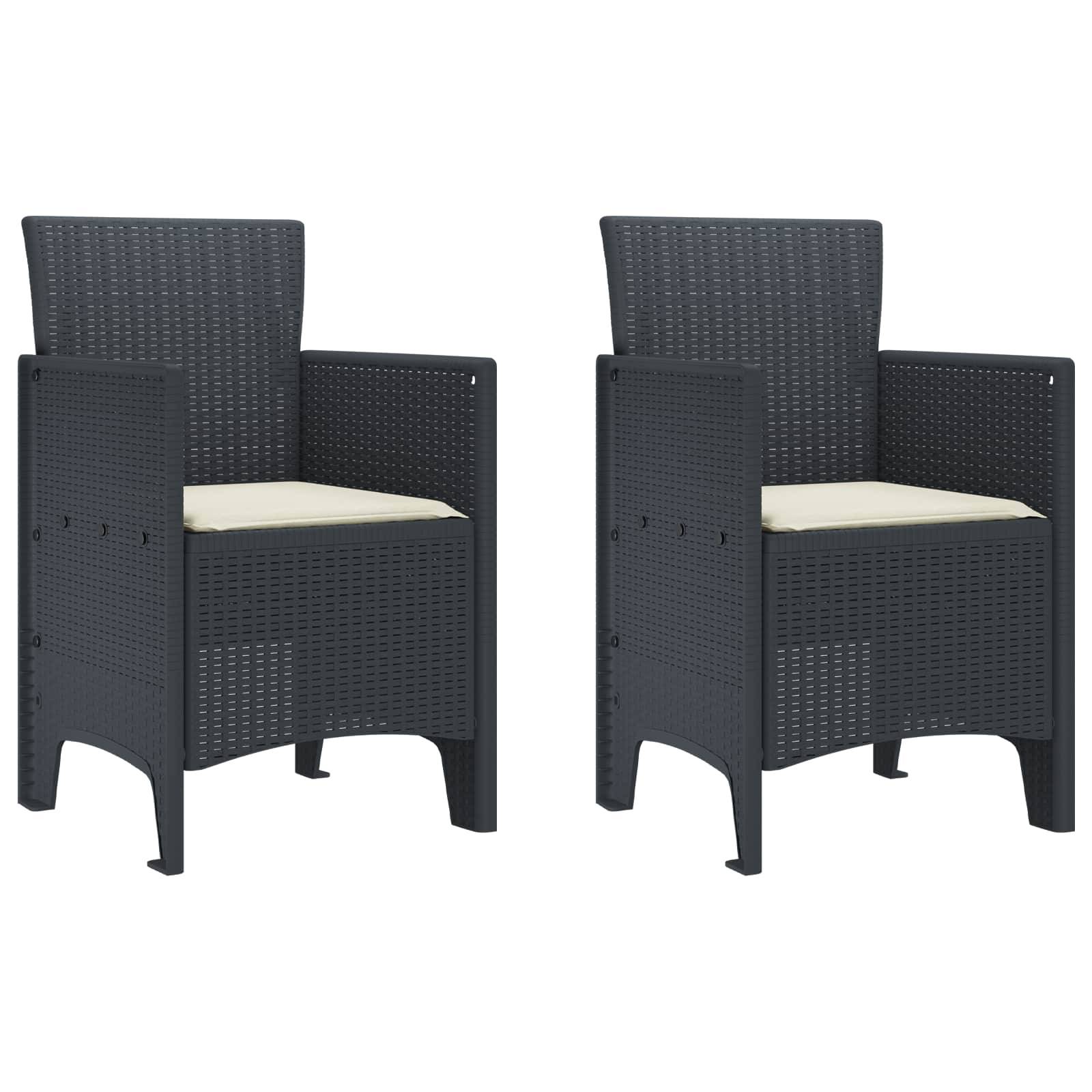 PANGIVO - Chaise de jardin polypropylène anthracites 53 x 49 x 85 cm, Poids :12.8kg - PANGIVO - Image 1