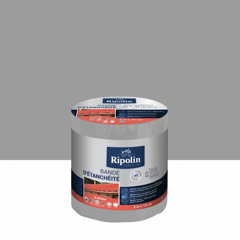 Ripolin - Bande d'étanchéité Adhésive ripolin, 3 m x 10 cm, gris - Image 1