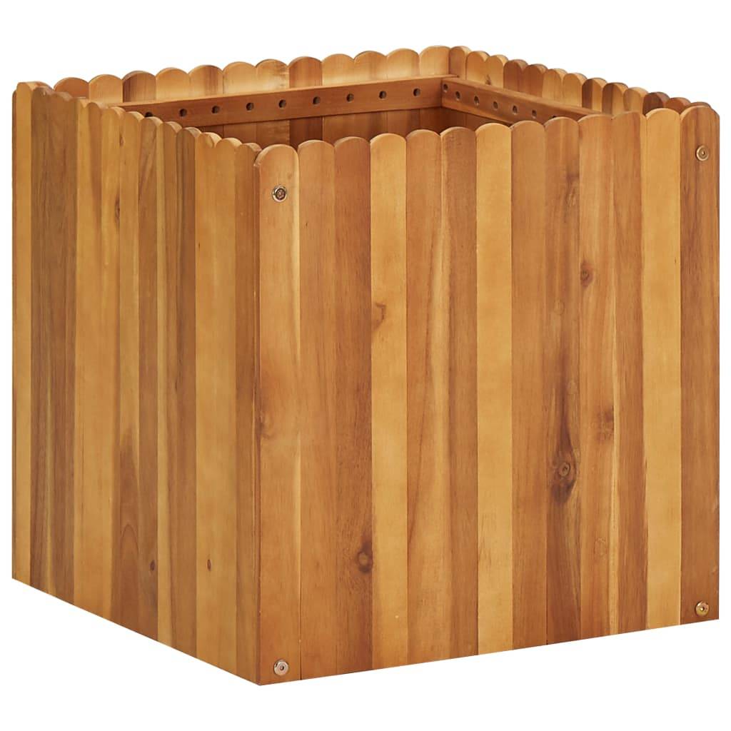 Helloshop26 - Jardinière lit surélevé plantes fleurs jardin 50 x 50 x 50 cm bois massif d'acacia - Imagen 1