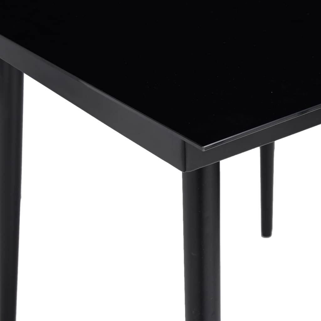 Table de Repas Extérieure Noire 80cm Structure Acier et Plateau en Verre, pour 2-4 Personnes – ComfortXL Outdoor Living - Image 4