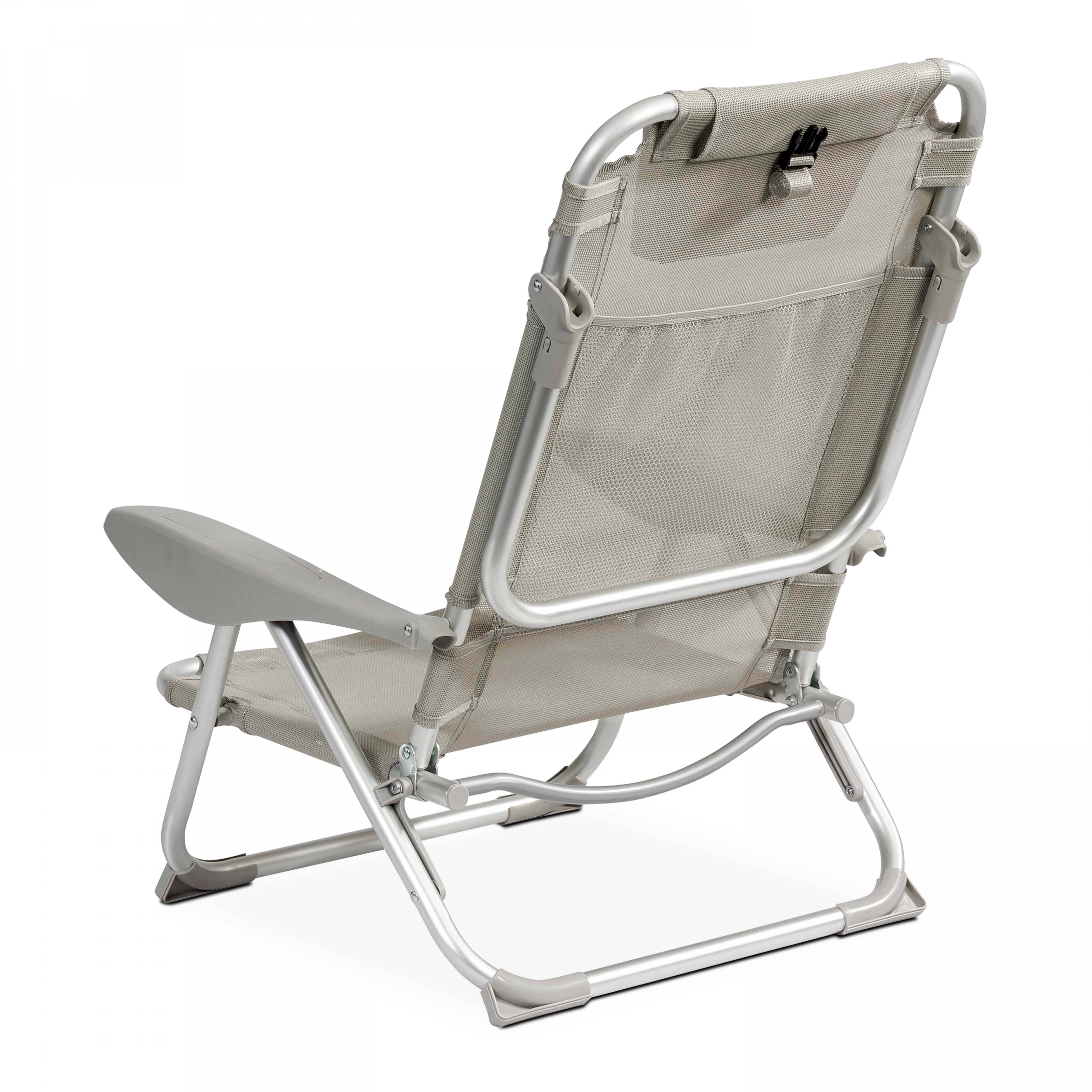 Oviala - Fauteuil clic clac des plages en polyester gris - Oviala - Imagen 3