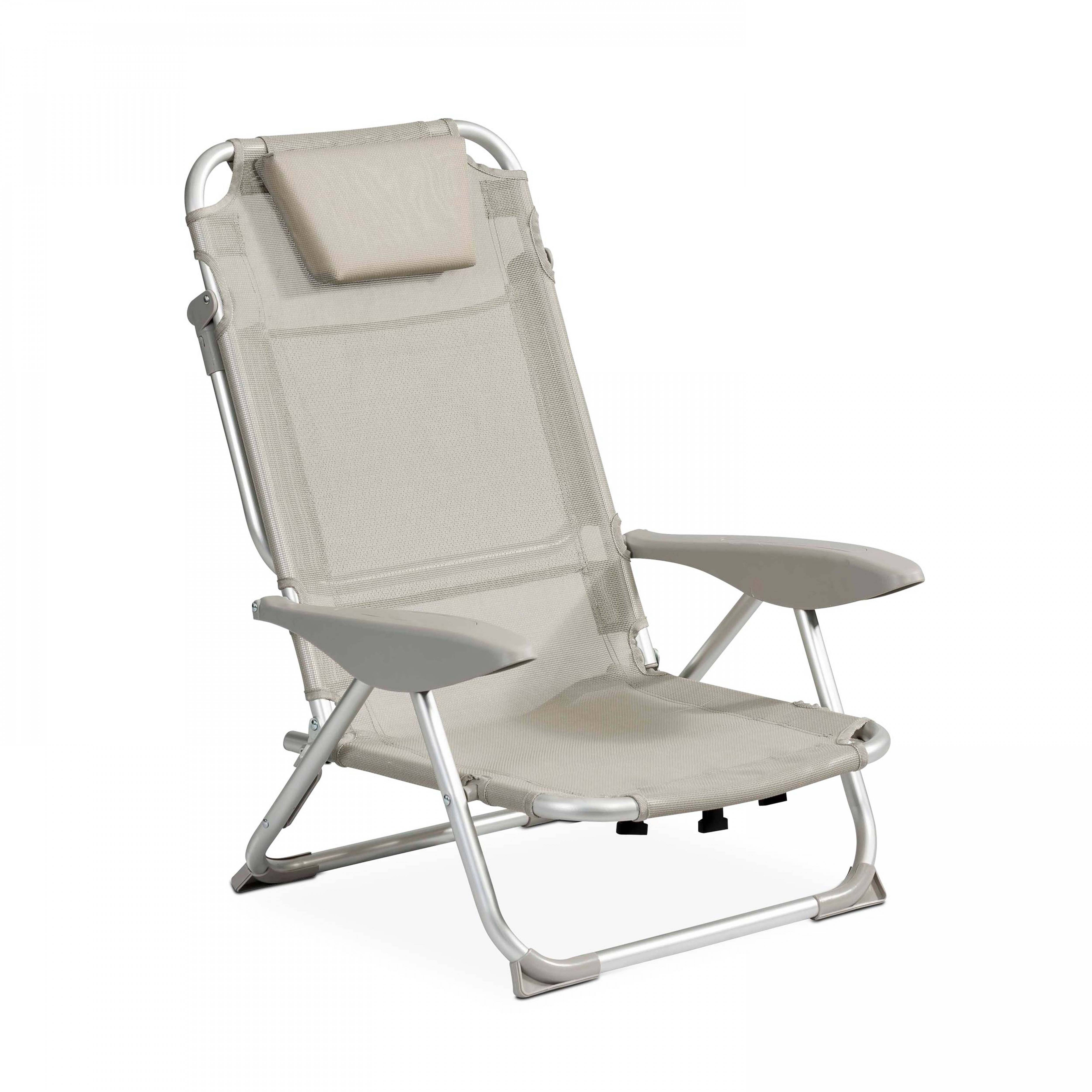 Oviala - Fauteuil clic clac des plages en polyester gris - Oviala - Imagen 1