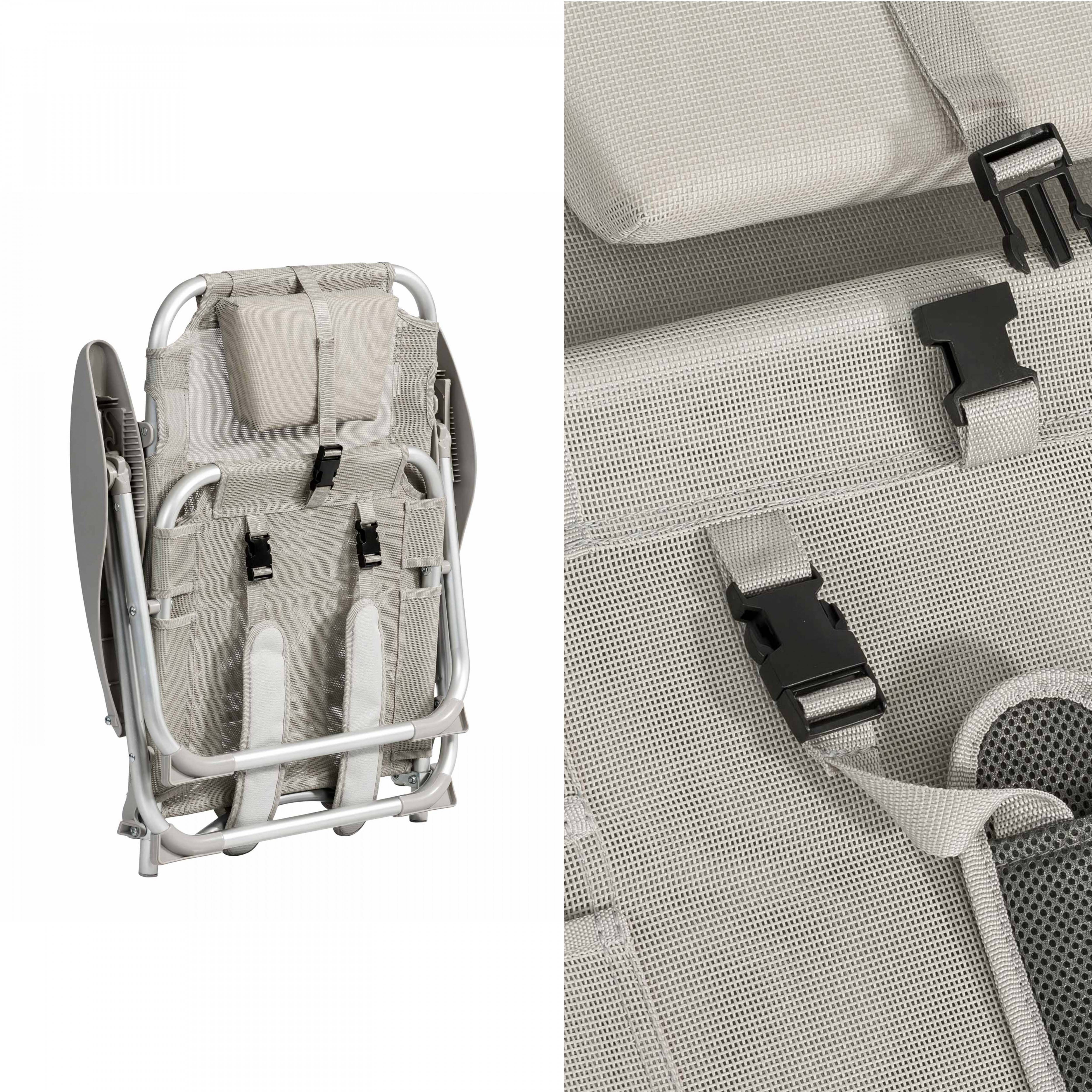 Oviala - Fauteuil clic clac des plages en polyester gris - Oviala - Imagen 6