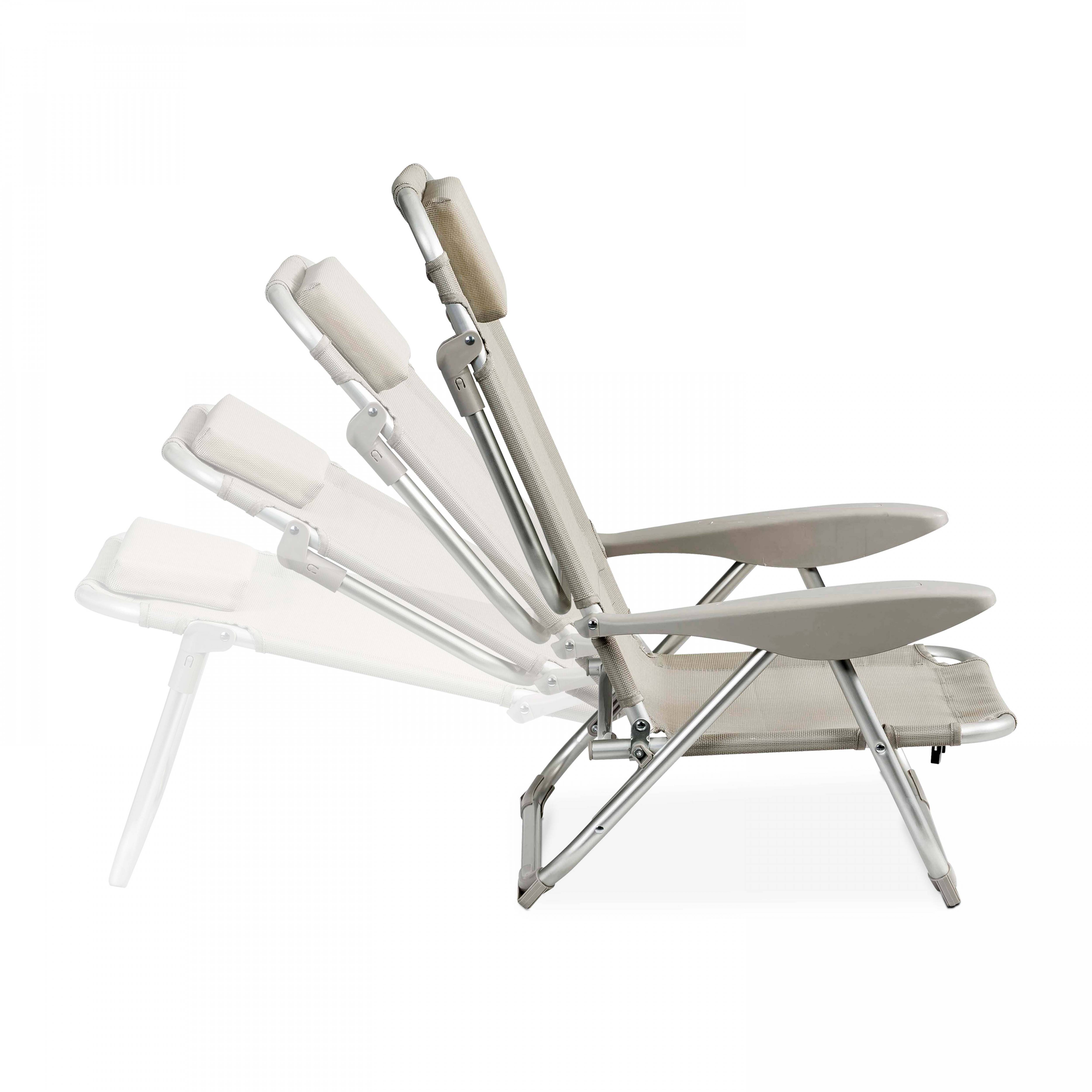 Oviala - Fauteuil clic clac des plages en polyester gris - Oviala - Imagen 4