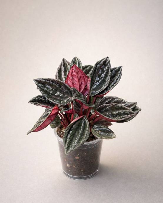 Peperomia Caperata Montevideo D. 6cm H. 12cm - Plante d'intérieur - IndoorPoppies - Image 1