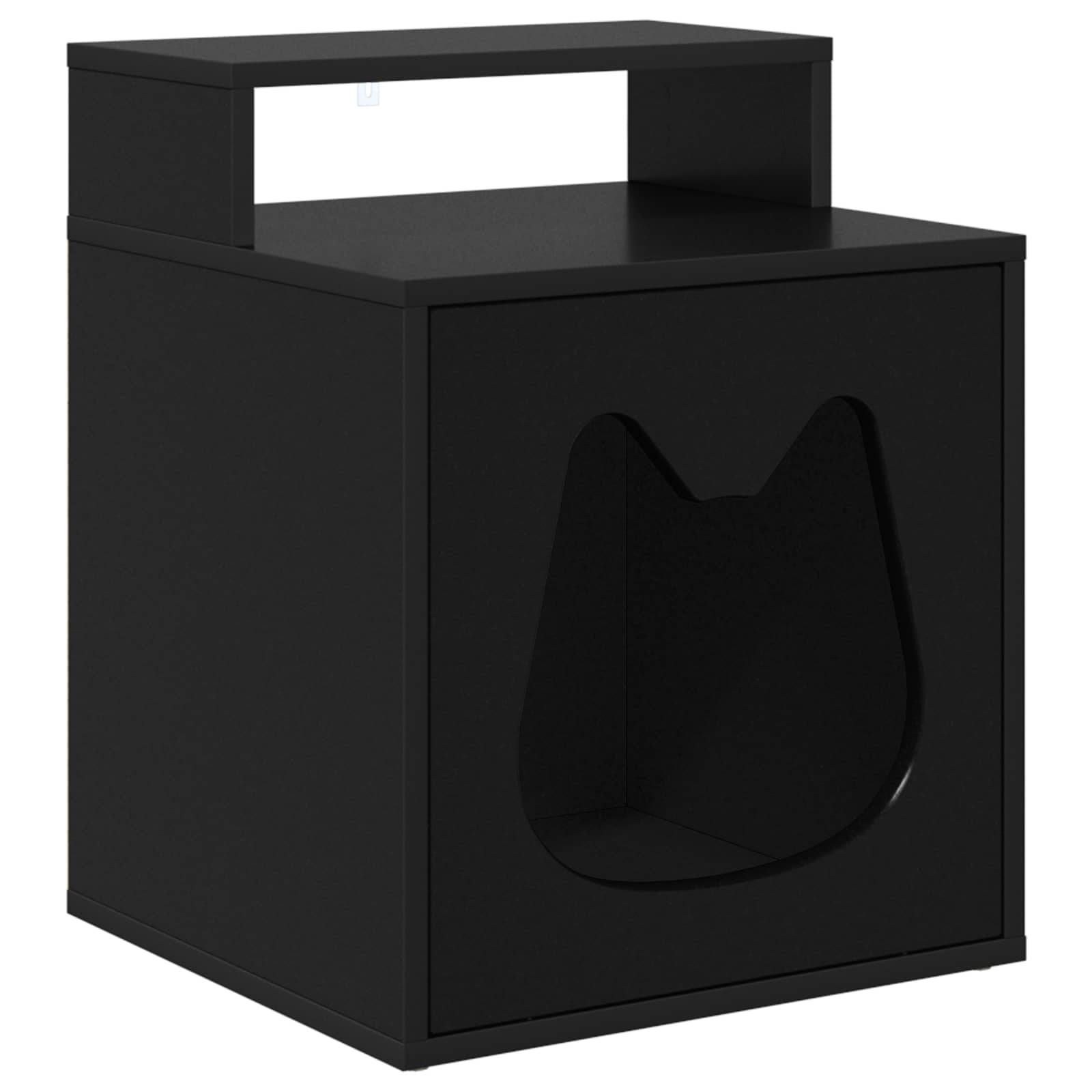 Vidaxl - Maison pour chat Noir 42,5 x 40 x 53,5 cm Bois d'ingénierie vidaXL 8000690 - Image 2