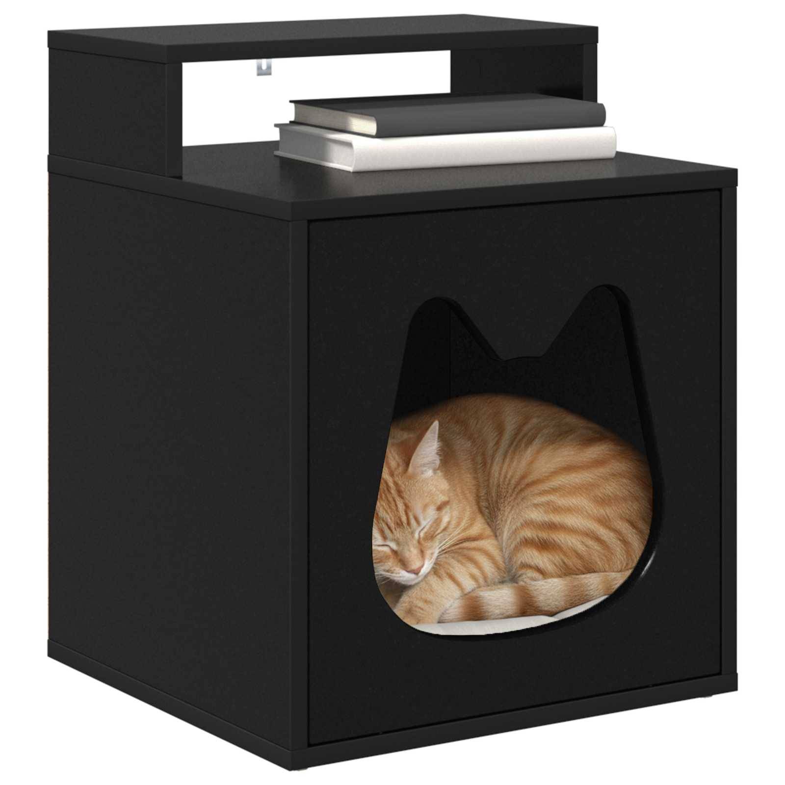 Vidaxl - Maison pour chat Noir 42,5 x 40 x 53,5 cm Bois d'ingénierie vidaXL 8000690 - Image 4