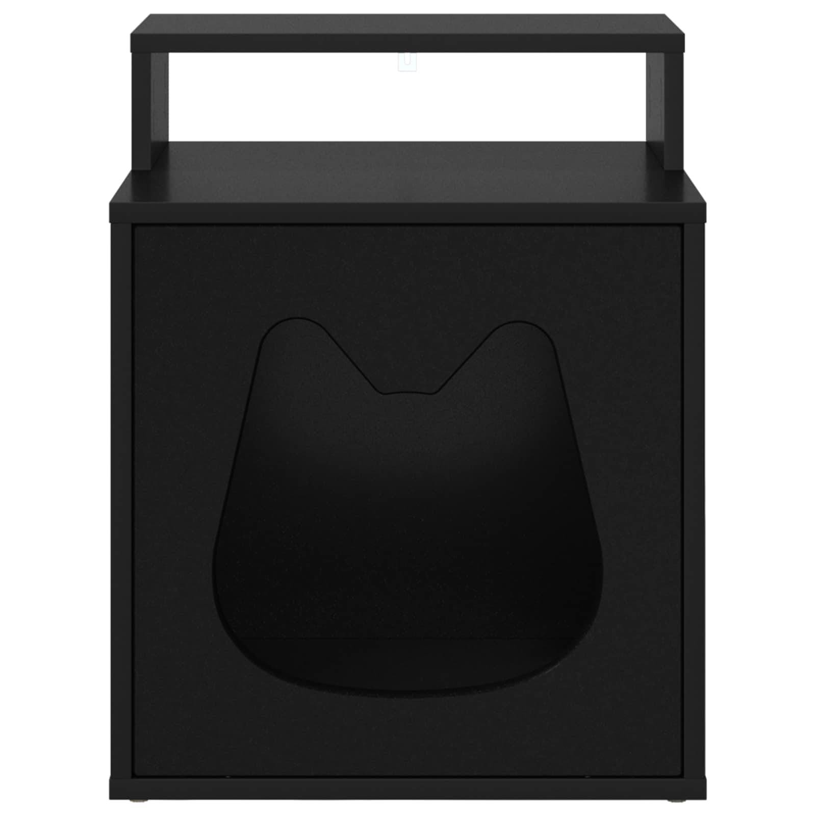 Vidaxl - Maison pour chat Noir 42,5 x 40 x 53,5 cm Bois d'ingénierie vidaXL 8000690 - Image 6