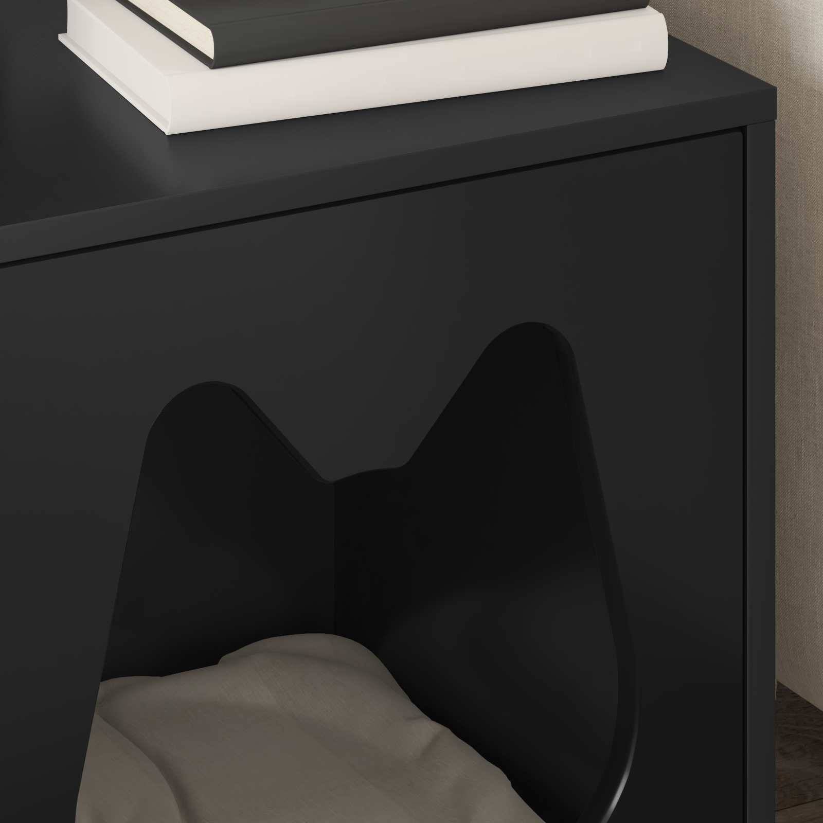 Vidaxl - Maison pour chat Noir 42,5 x 40 x 53,5 cm Bois d'ingénierie vidaXL 8000690 - Image 5