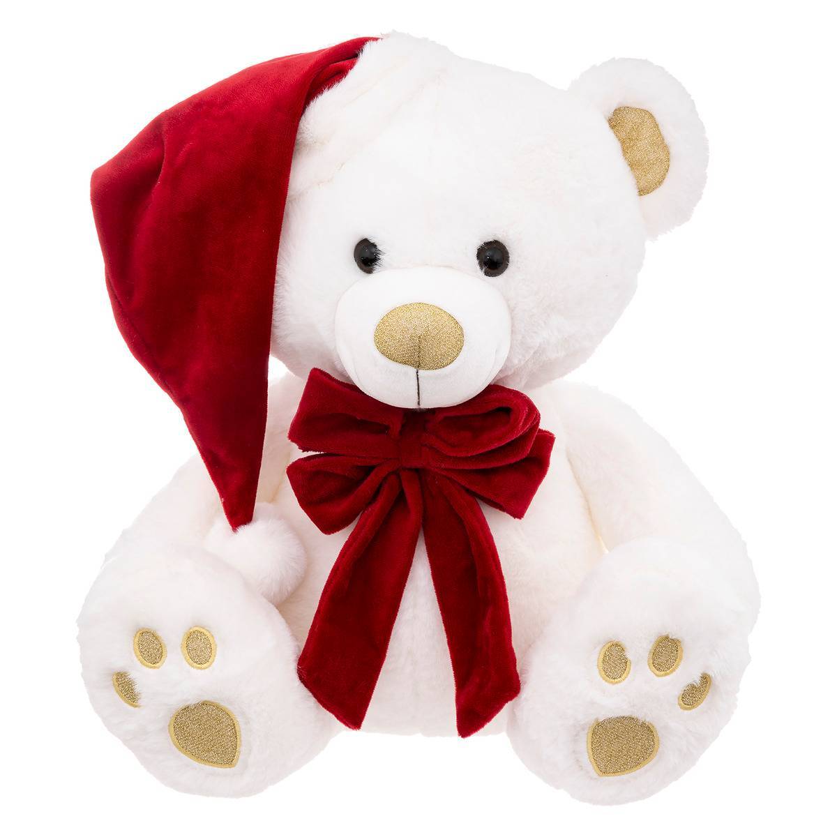 Fééric Lights & Christmas - Peluche ours "Bonnet" 48 cm - Atmosphera Créateur d'intérieur