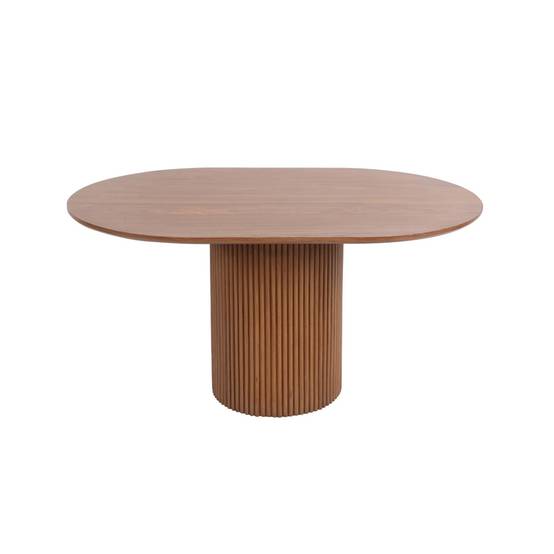 sweeek - Table basse oblongue décor bois sculpté 90cm. couleur noyer | sweeek - Image 6