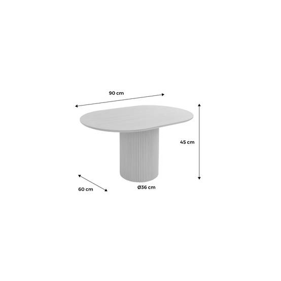 sweeek - Table basse oblongue décor bois sculpté 90cm. couleur noyer | sweeek - Image 5