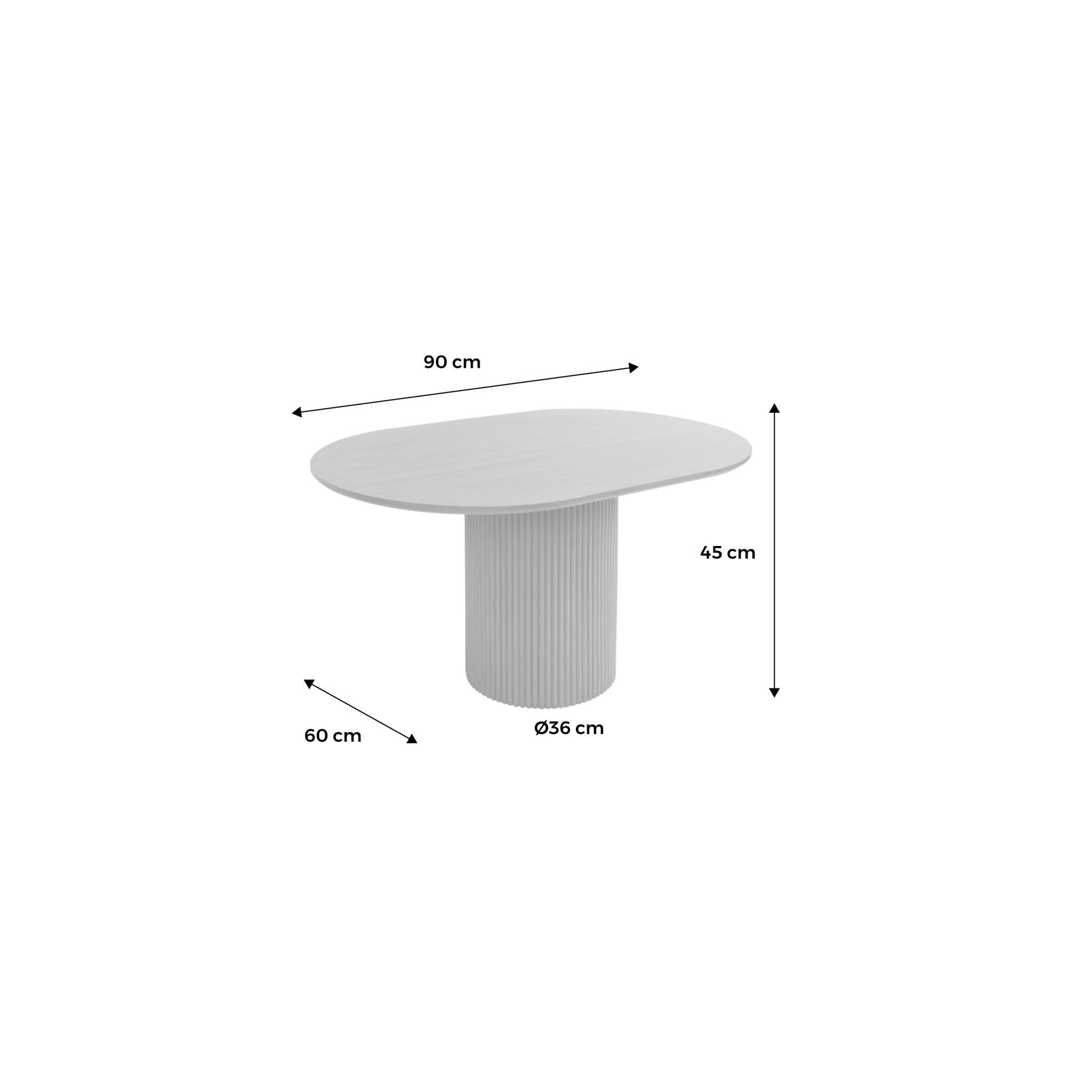 sweeek - Table basse oblongue décor bois sculpté 90cm. couleur noyer  | sweeek - Image 5