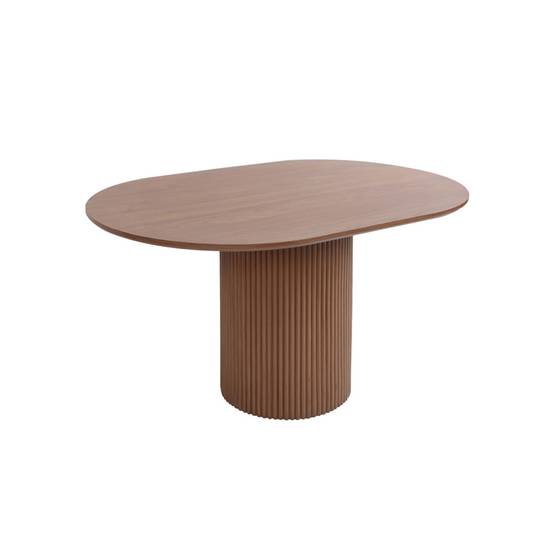 sweeek - Table basse oblongue décor bois sculpté 90cm. couleur noyer | sweeek - Image 2