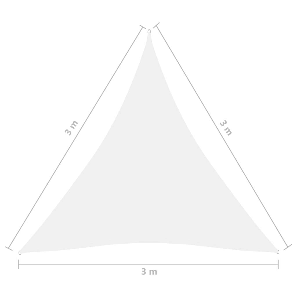 Helloshop26 - Voile toile d'ombrage parasol tissu oxford triangulaire 3 x 3 x 3 m blanc - Imagen 6