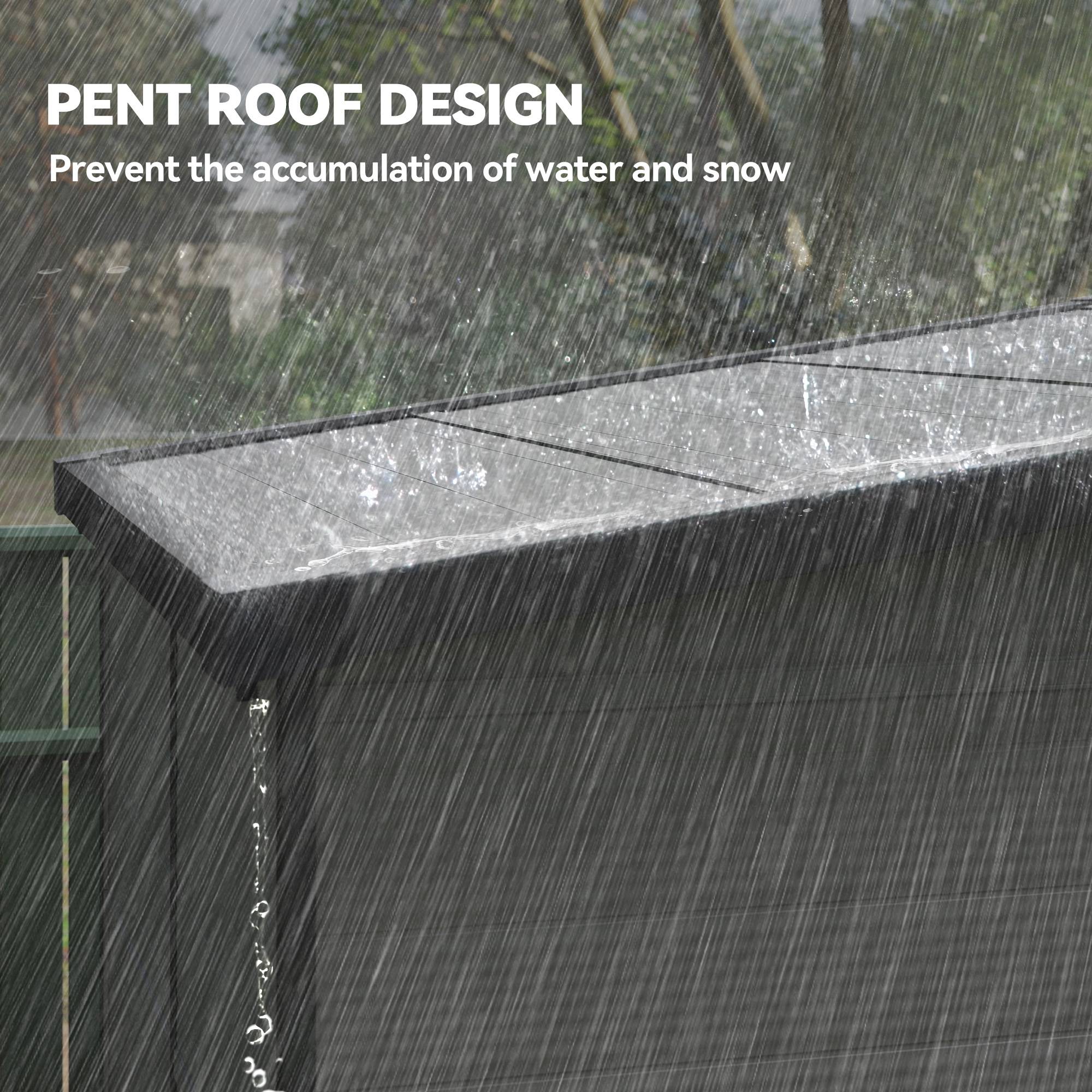 Abri de jardin résine rangement outils double porte fenêtres 190x191x215cm gris - ComfortXL Outdoor Living - Image 10