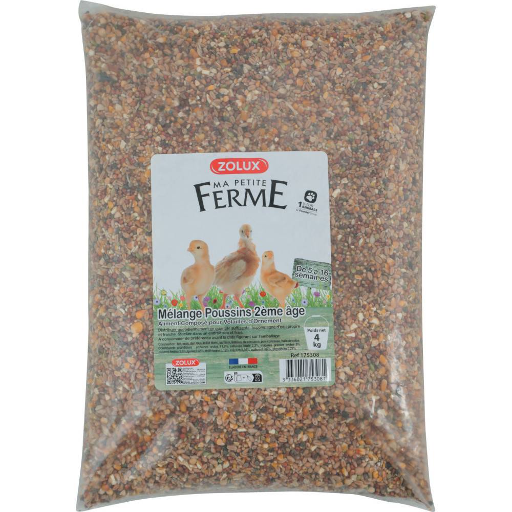 Zolux - Aliments composé, mélange poussin 2eme âge 4 kg basse cour. - Image 1
