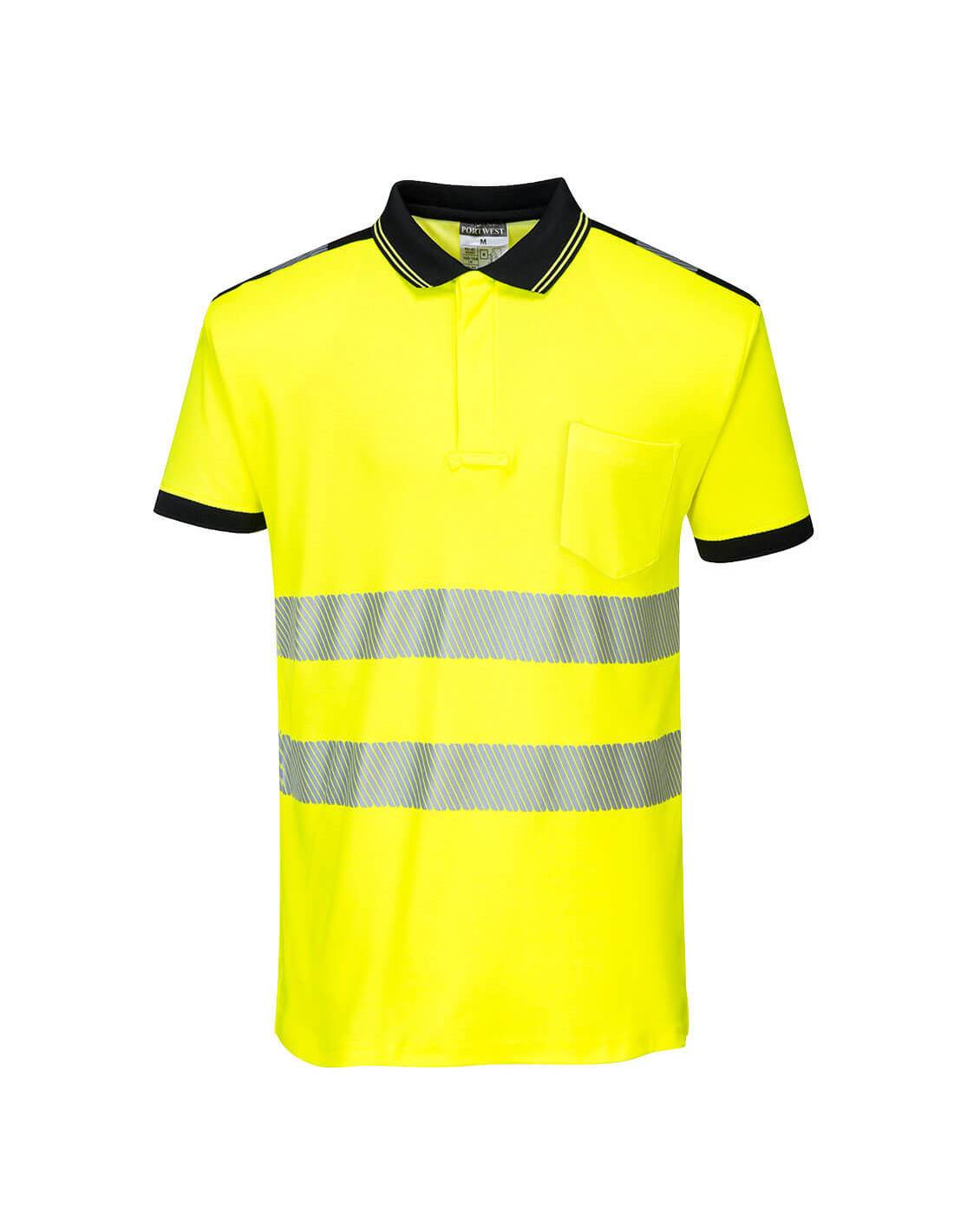 Portwest - Polo Hv Pw3 Couleur : Jaune/noir Taille S - Portwest - Image 1