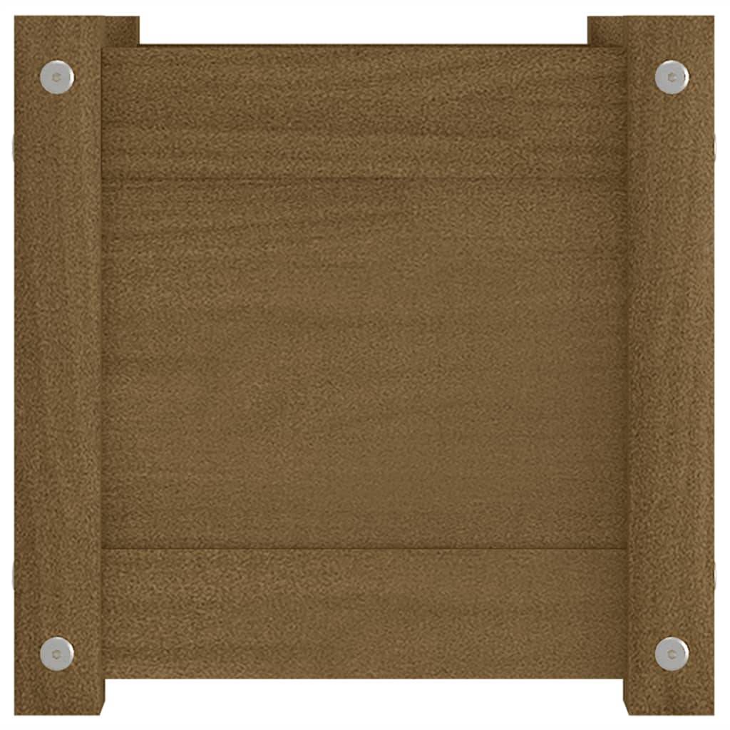 Maison Chic - Lot de 2 Jardinières, Bac à fleurs, Pot de fleurs d'extérieur Marron miel 31x31x31cm Bois de pin - Imagen 5