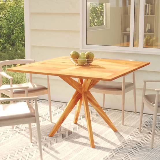 Table de jardin - Table Extérieure - Table De Patio 110x110x75 cm Bois d'acacia solide-JU13682 - Image 2