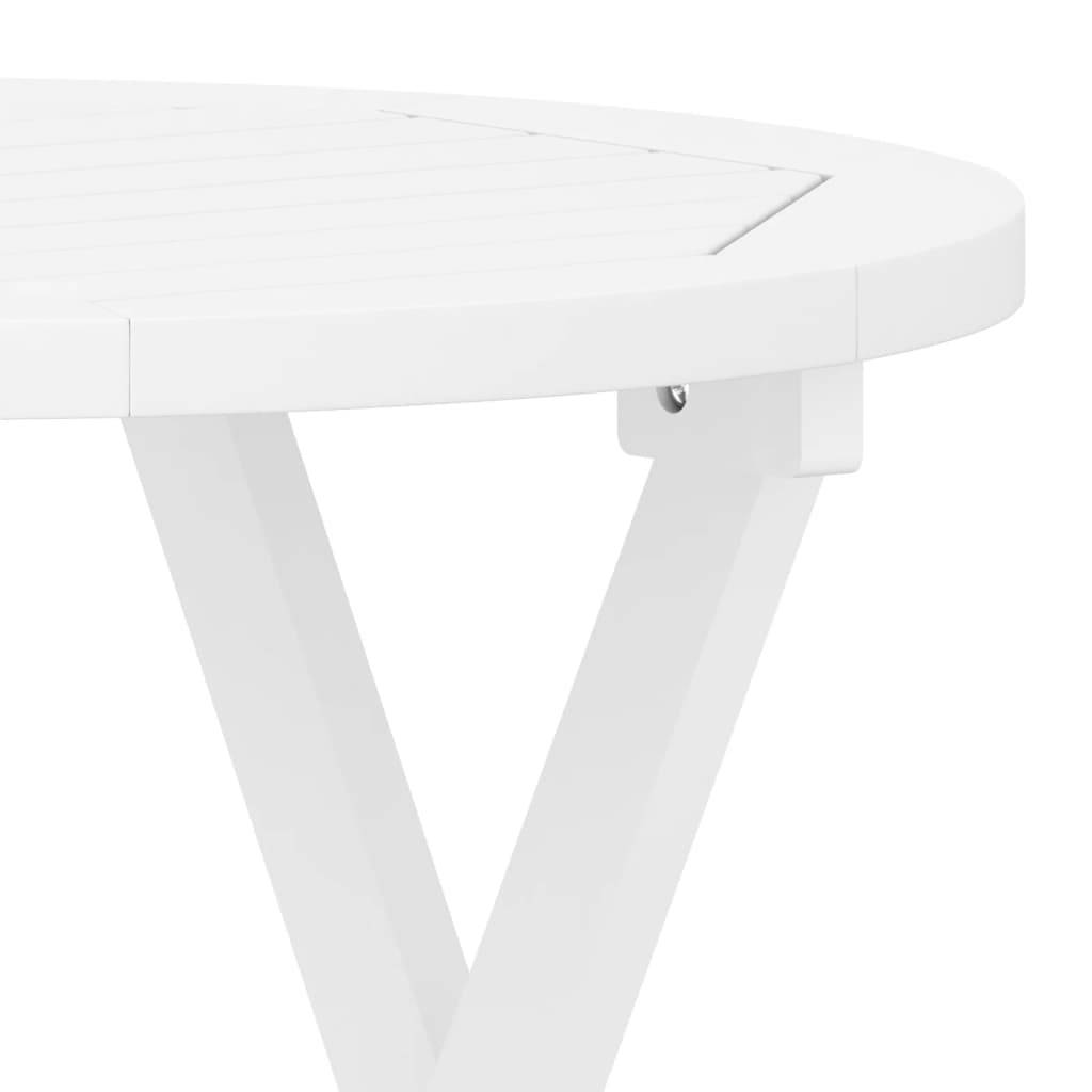 Table pliable de jardin Bois d'acacia massif blanc Ø46 x 47 cm - PANGIVO - Image 5