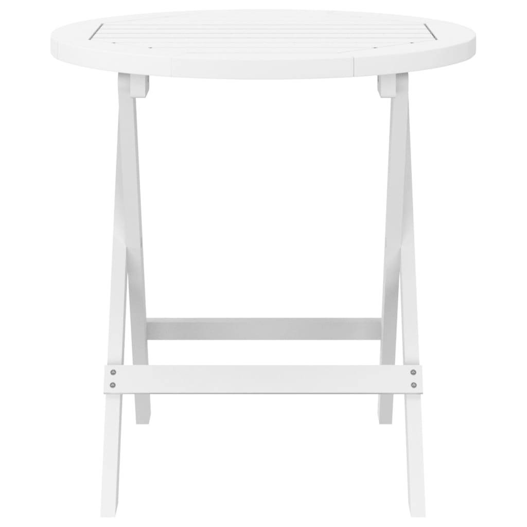Table pliable de jardin Bois d'acacia massif blanc Ø46 x 47 cm - PANGIVO - Image 3