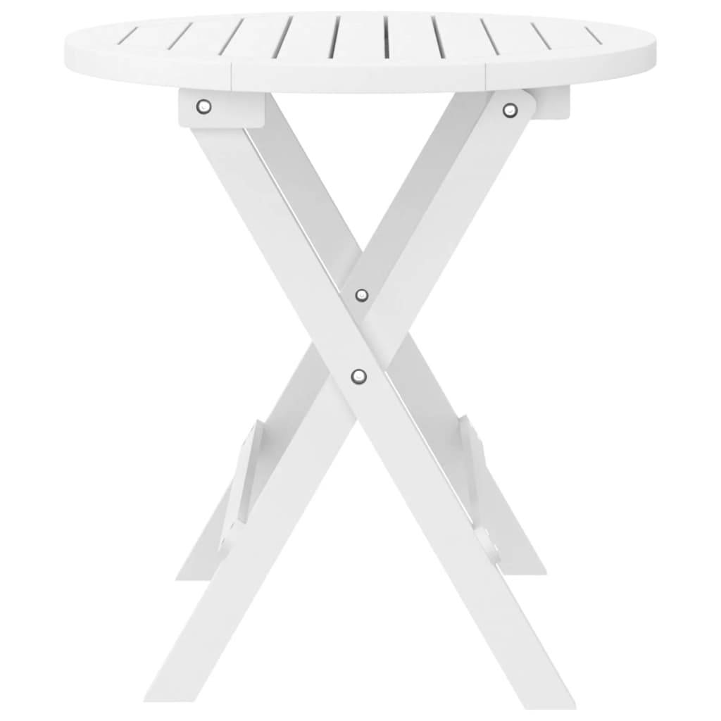Table pliable de jardin Bois d'acacia massif blanc Ø46 x 47 cm - PANGIVO - Image 4