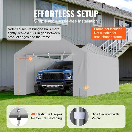 VEVOR Toile d'auvent de Rechange pour abri de Voiture 6,1x3 m VEVOR Toile d'auvent de Rechange pour abri de Voiture 6,1x3 m