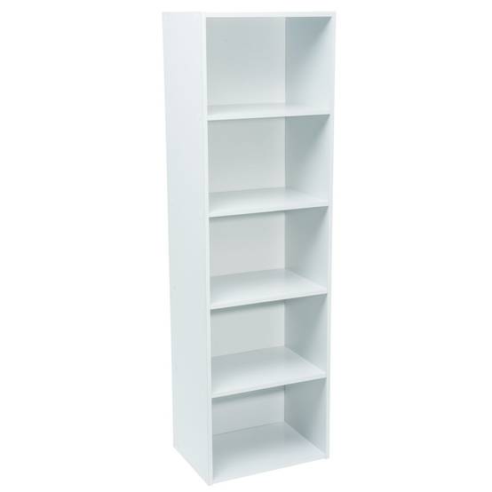 Meuble blanc de rangement WERKA PRO - 5 niches (133 x 40 x 29 cm) - Image 2