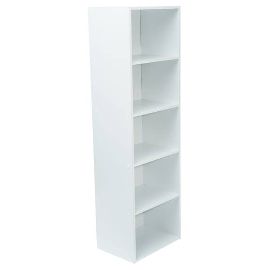 Meuble blanc de rangement WERKA PRO - 5 niches (133 x 40 x 29 cm) - Image 3