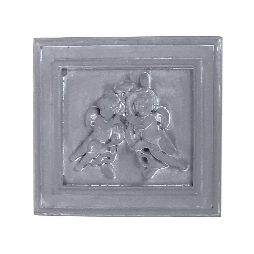 ° Plaque murale décorative vintage en béton gris 23x21cm Chemin de campagne - Imagen 1