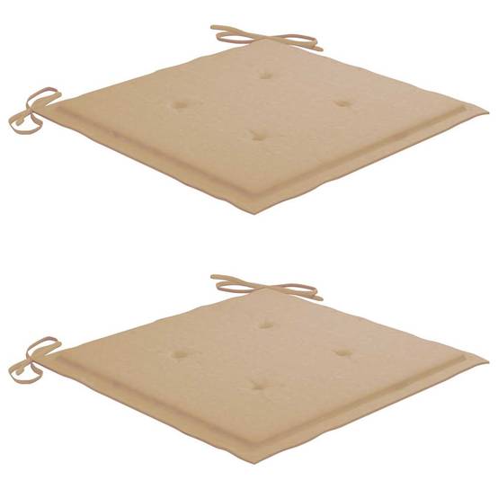 Fauteuils de Repas Extérieur Haut de Gamme en Teck et Acier Inox Lot de 2 Coussins Beige – ComfortXL Outdoor Living - Image 7