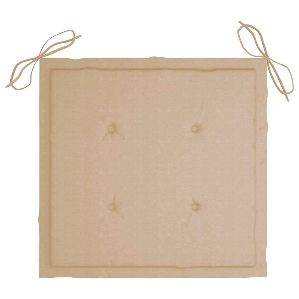 Fauteuils de Repas Extérieur Haut de Gamme en Teck et Acier Inox Lot de 2 Coussins Beige – ComfortXL Outdoor Living - Image 9