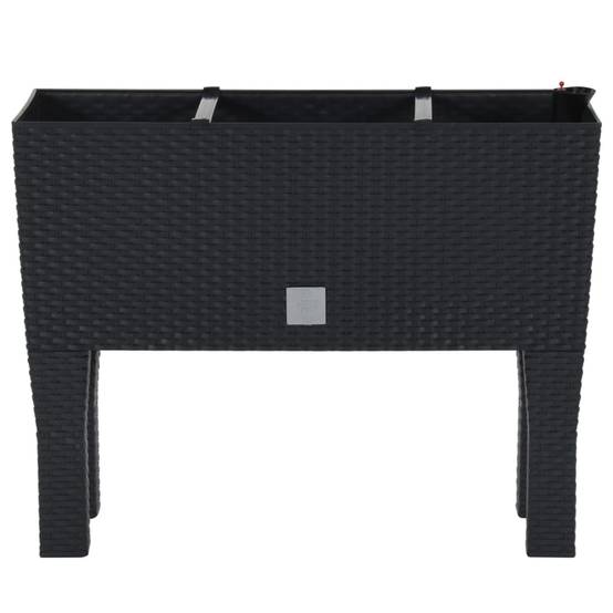 Lit surélevé de jardin Anthracite 60 x 25 x 46 cm PP Rotin - PANGIVO - Image 3