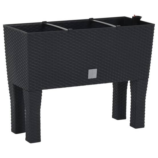 Lit surélevé de jardin Anthracite 60 x 25 x 46 cm PP Rotin - PANGIVO - Image 2