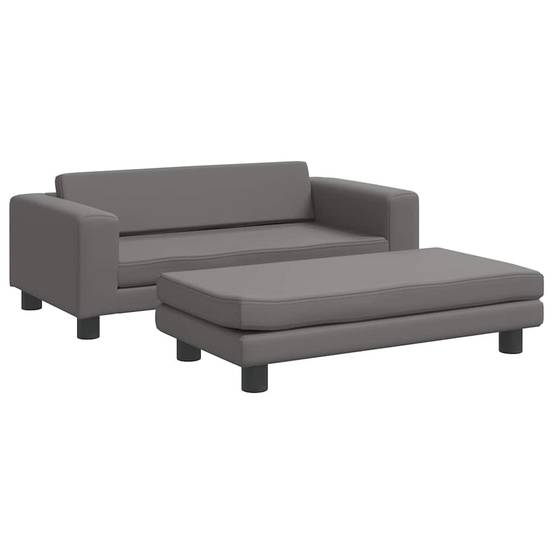 Canapé chien similicuir avec extension lavable pour salon Gris 100x50 cm – ComfortXL Pet Living - Image 2